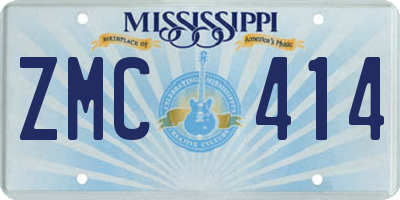 MS license plate ZMC414