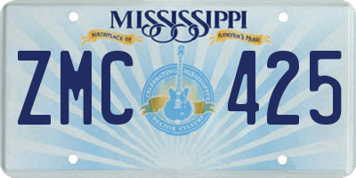 MS license plate ZMC425