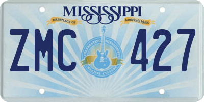 MS license plate ZMC427