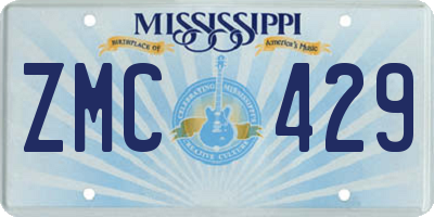 MS license plate ZMC429