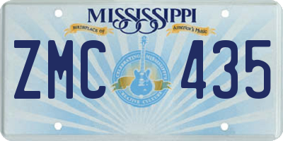 MS license plate ZMC435