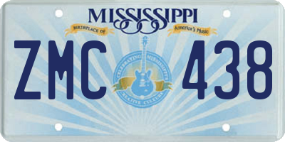 MS license plate ZMC438