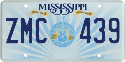 MS license plate ZMC439