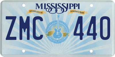 MS license plate ZMC440