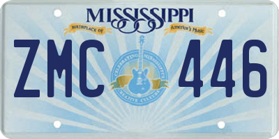 MS license plate ZMC446