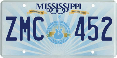 MS license plate ZMC452