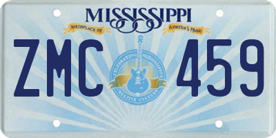 MS license plate ZMC459