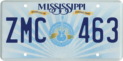 MS license plate ZMC463