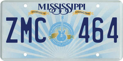 MS license plate ZMC464