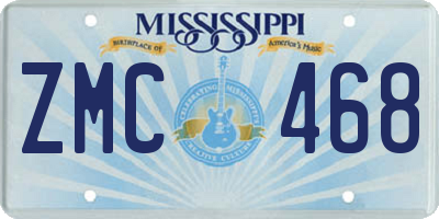 MS license plate ZMC468