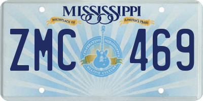MS license plate ZMC469