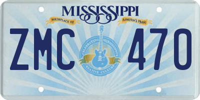 MS license plate ZMC470
