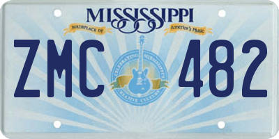 MS license plate ZMC482
