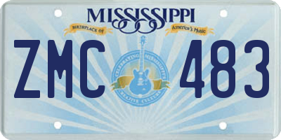 MS license plate ZMC483