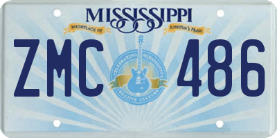 MS license plate ZMC486