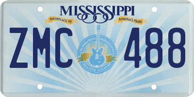 MS license plate ZMC488
