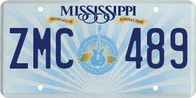 MS license plate ZMC489