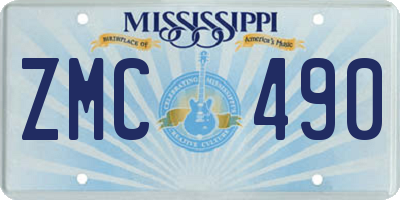 MS license plate ZMC490