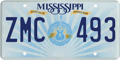 MS license plate ZMC493