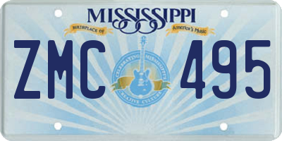 MS license plate ZMC495
