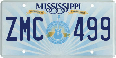 MS license plate ZMC499