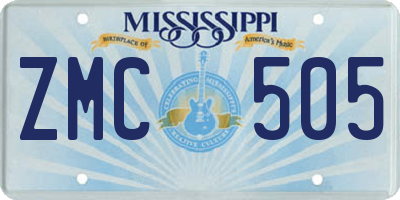 MS license plate ZMC505