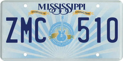 MS license plate ZMC510