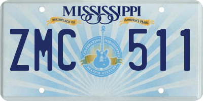 MS license plate ZMC511