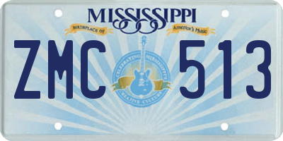 MS license plate ZMC513