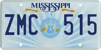 MS license plate ZMC515