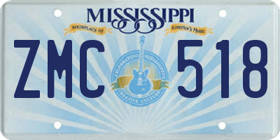 MS license plate ZMC518