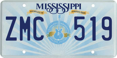 MS license plate ZMC519