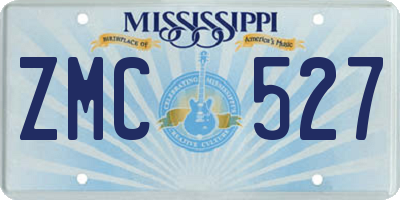 MS license plate ZMC527