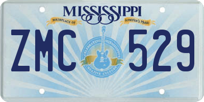 MS license plate ZMC529