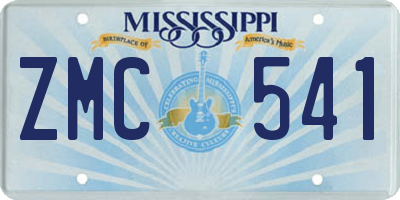 MS license plate ZMC541