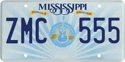MS license plate ZMC555