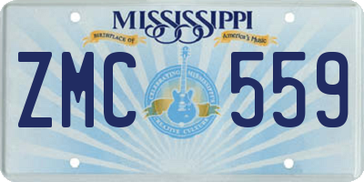 MS license plate ZMC559