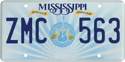 MS license plate ZMC563
