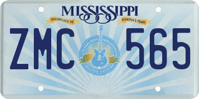 MS license plate ZMC565