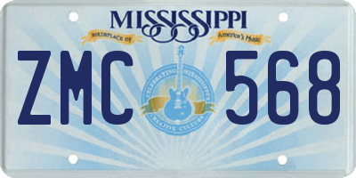MS license plate ZMC568
