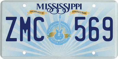 MS license plate ZMC569