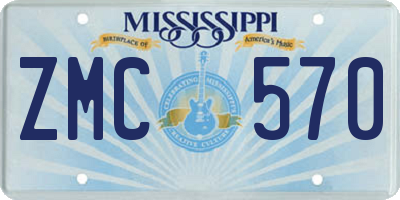 MS license plate ZMC570