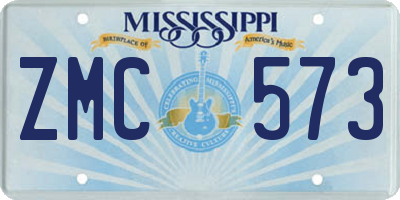 MS license plate ZMC573