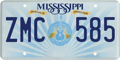 MS license plate ZMC585