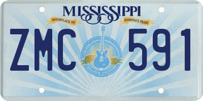 MS license plate ZMC591