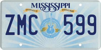 MS license plate ZMC599