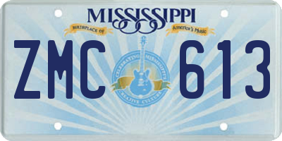 MS license plate ZMC613
