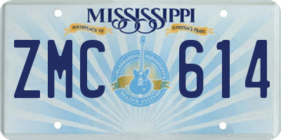 MS license plate ZMC614
