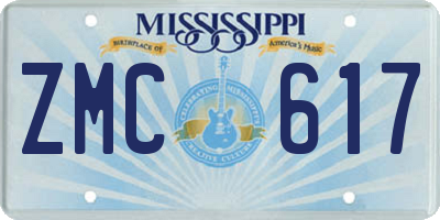 MS license plate ZMC617
