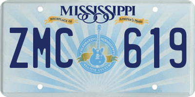 MS license plate ZMC619